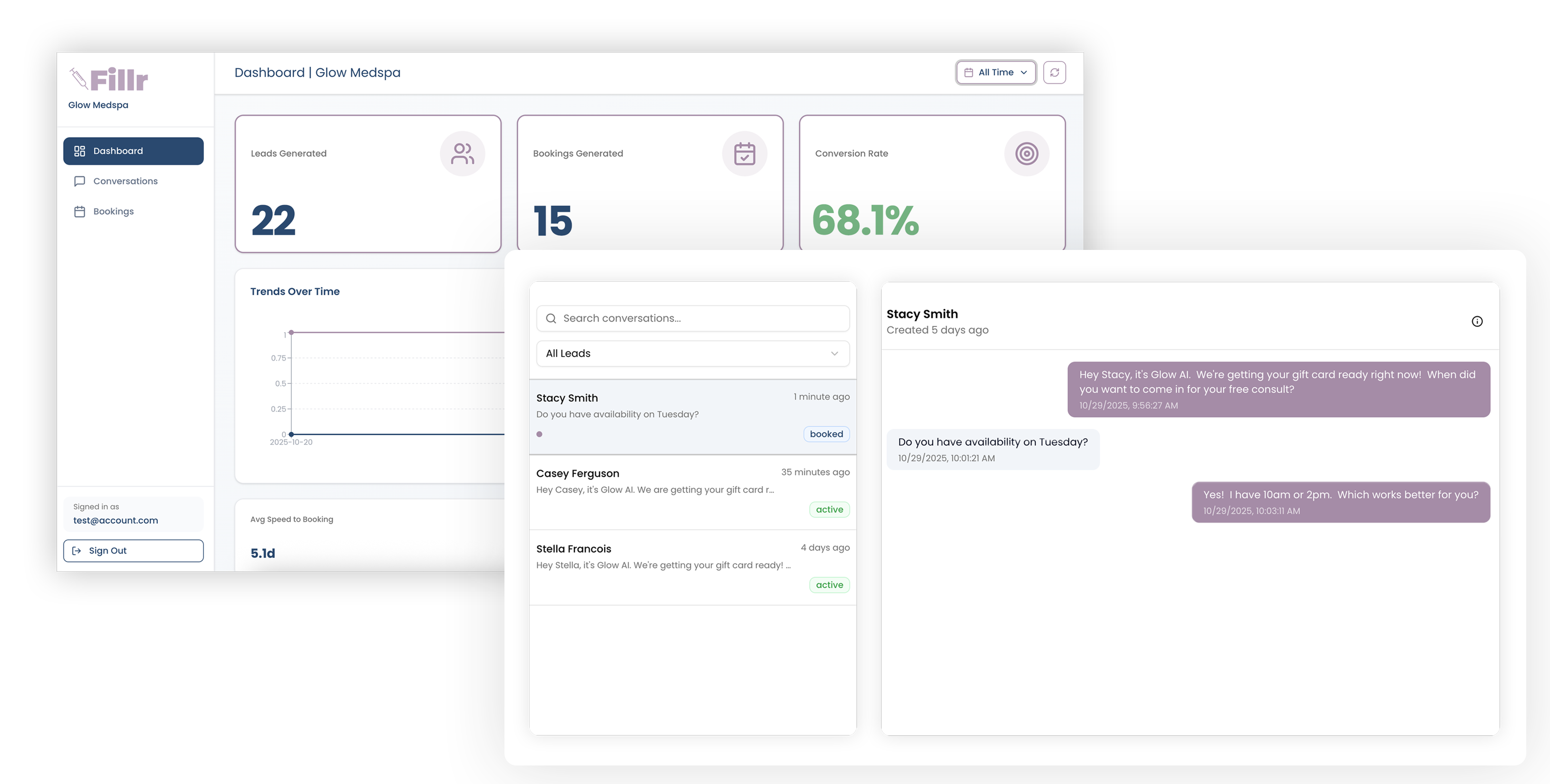 Fillr Dashboard & Analytics